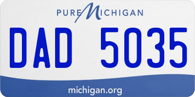 MI license plate DAD5035