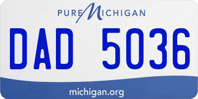 MI license plate DAD5036