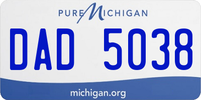 MI license plate DAD5038