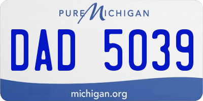 MI license plate DAD5039