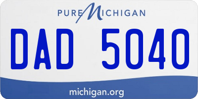 MI license plate DAD5040