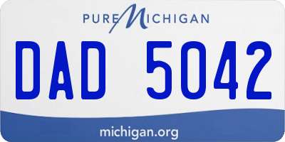 MI license plate DAD5042