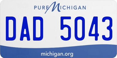 MI license plate DAD5043
