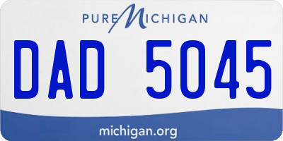 MI license plate DAD5045