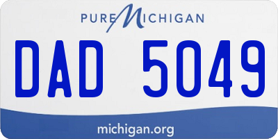 MI license plate DAD5049