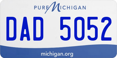 MI license plate DAD5052