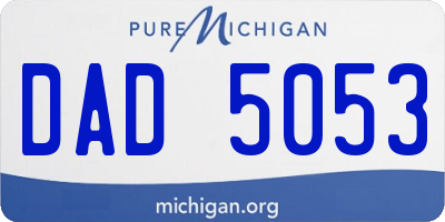MI license plate DAD5053