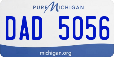 MI license plate DAD5056