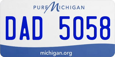 MI license plate DAD5058