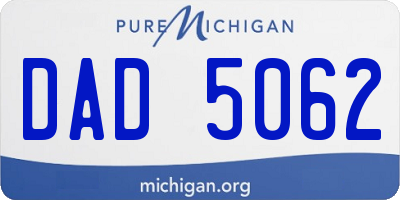 MI license plate DAD5062