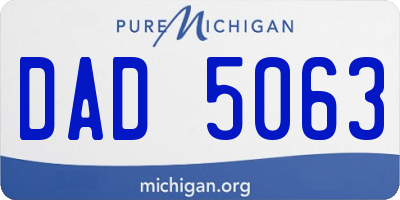 MI license plate DAD5063