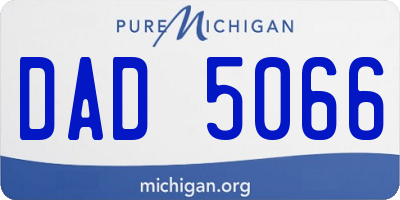 MI license plate DAD5066