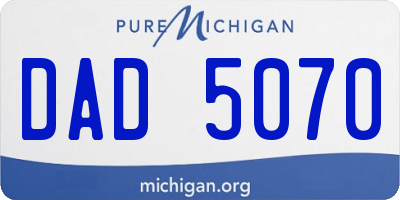 MI license plate DAD5070
