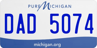 MI license plate DAD5074