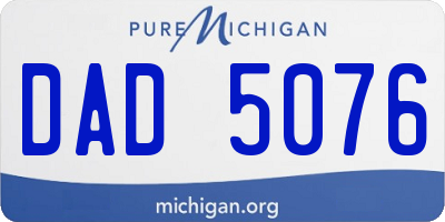 MI license plate DAD5076