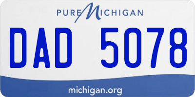 MI license plate DAD5078