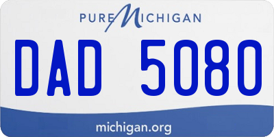 MI license plate DAD5080