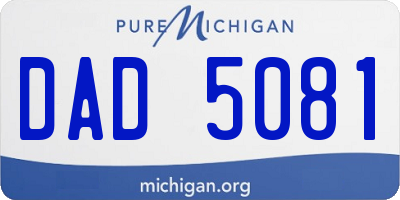 MI license plate DAD5081