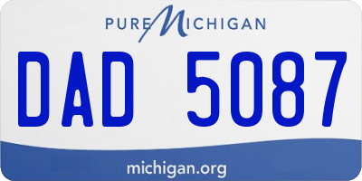 MI license plate DAD5087