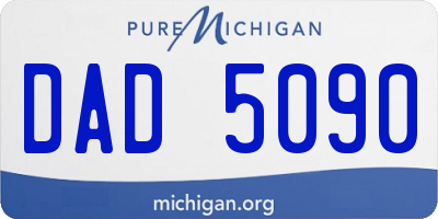 MI license plate DAD5090