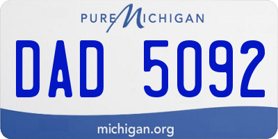 MI license plate DAD5092