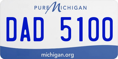 MI license plate DAD5100