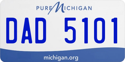 MI license plate DAD5101
