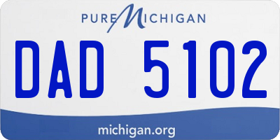 MI license plate DAD5102