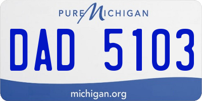 MI license plate DAD5103