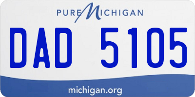 MI license plate DAD5105