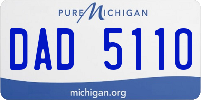 MI license plate DAD5110