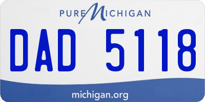 MI license plate DAD5118