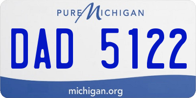 MI license plate DAD5122
