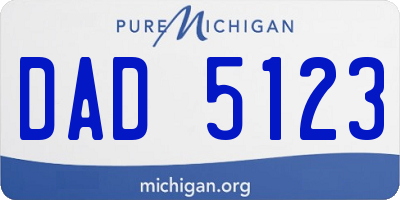 MI license plate DAD5123