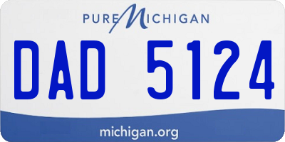 MI license plate DAD5124