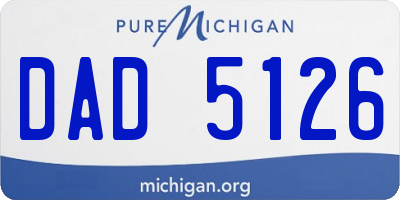 MI license plate DAD5126