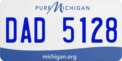 MI license plate DAD5128