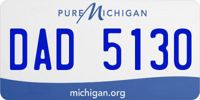 MI license plate DAD5130