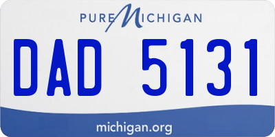 MI license plate DAD5131