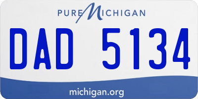 MI license plate DAD5134