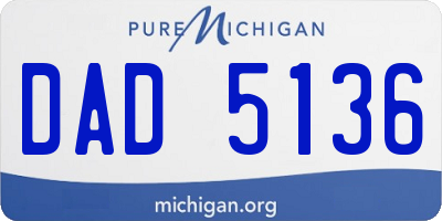 MI license plate DAD5136