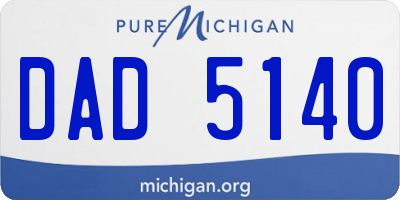 MI license plate DAD5140