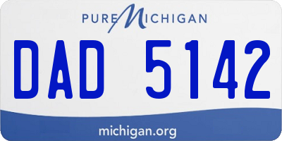 MI license plate DAD5142