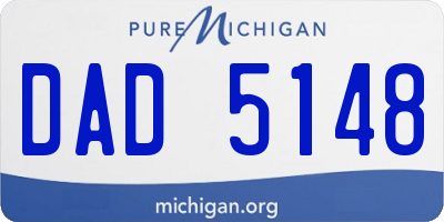 MI license plate DAD5148