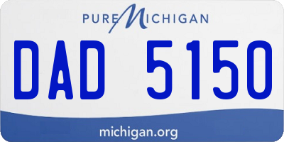 MI license plate DAD5150