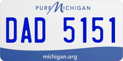 MI license plate DAD5151