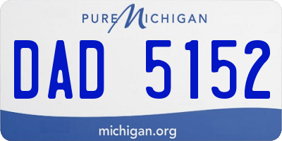 MI license plate DAD5152