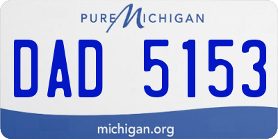 MI license plate DAD5153