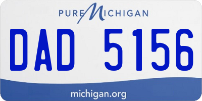 MI license plate DAD5156