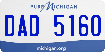 MI license plate DAD5160